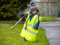 Little boy in high vis
