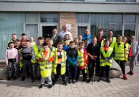19.04.2019.                               
Paul O'Connell and Mayor of Limerick City and County Council, Cllr. James Collins with Volunteers pictured at Team Limerick Clean-Up 5 in Moyross Community Centre Limerick today. Europes largest one-day tidy-up saw 21,000 volunteers take to the streets of every town in Limerick city and county. Now in its fifth year, the initiative is sponsored by the JP McManus Benevolent Fund and supported by Limerick City and County Council. Visit www.teamlimerickcleanup.ie for more.. Picture: Alan Place